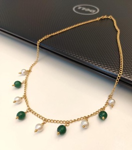 Royal Premium Quality Brass <b>Gold</b> <b>Plated</b> Pearls And Corals <b>Chain</b> For Girls Party Wear Collection - Product Image 3