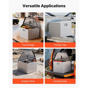 Cassetta Portautensili in Alluminio Resistente 84x48x46 cm per Rimorchio, Organizer con Serratura e Chiavi per Rimorchio Utilitario - Product Image 6