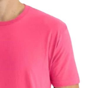 เสื้อยืดคอกลมแขนสั้นสีชมพูสดสำหรับผู้ชาย ผ้าฝ้ายนุ่ม สวมใส่สบาย เรียบง่าย น้ำหนักเบา ระบายอากาศได้ดี เหมาะสำหรับฤดูร้อน สไตล์สตรีทแวร์ สามารถสั่งทำได้ - Product Image 6