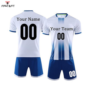 Ensemble de football, design original, uniforme d'équipe de football personnalisé, tissu respirant en coton/polyester, maillot de football à manches courtes pour club - Product Image 1
