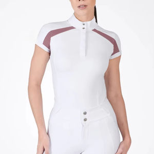 Camisa de equitación para mujer de tela suave al tacto, diseñada para brindar comodidad, flexibilidad y una apariencia elegante para la competencia. OEM - Product Image 1