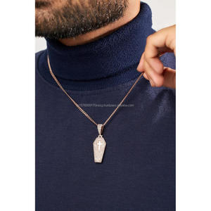 Custom Hip Hop Coffin Cross Pendant With Moissanite Diamonds Luxury Rose Gold Pendant Necklace For Fashion Lovers - Product Image 1