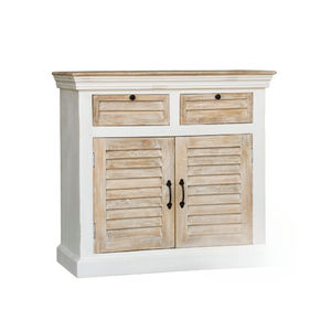 ตู้ลิ้นชักไม้มะม่วงเนื้อแข็งพร้อมบานประตูแบบ Shutter สีขาววอช - Product Image 2