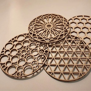 Modern Luxury Wooden <b>Round</b> Table Mats 400mm Non-Slip Design Geometric Patterns Eco-Friendly Durable Decorative <b>Placemats</b> - Product Image 4