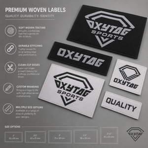Étiquettes tissées rectangulaires Oxytag pour vêtements, lavables, découpées au laser, design cousu, qualité supérieure, marque sportive, prix abordable 2026 - Product Image 4