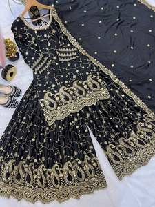 Ropa india y pakistaní Gharara diseños Punjabi Girl Sexy hermoso Salwar traje cuello diseños Sarara mujer vestido al por mayor - Product Image 3