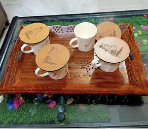 Bandeja de Madera al por Mayor, Bandeja de Madera Ecológica Personalizada para Servir Frutas con Asas para Uso Artesanal - Product Image 6