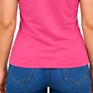 เสื้อโปโลปักลายสำหรับขี่ม้าสีชมพูสดใส แขนกุด ทรงเข้ารูปสำหรับผู้หญิง เหมาะสำหรับการฝึกขี่ม้า รับผลิตตามสั่ง ขายส่ง คุณภาพสูง - Product Image 6