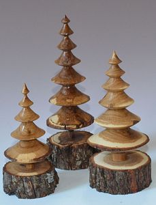 Wooden Christmas <b>Tree</b> Decor Pine Shape Indoor Tabletop Handmade Traditional Style No <b>Light</b> Included Small Wooden <b>Trees</b> - Product Image 2