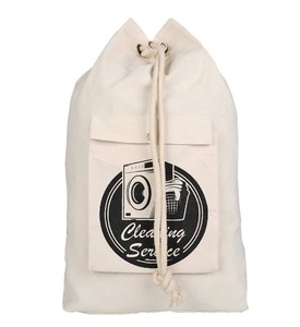 Bolsa de Lavandería de Algodón, Bolsa de Lavandería Grande de Poliéster, Bolsas de Lavandería Ligeras para Viaje, Cierre con Cordón, Logotipo Personalizado, Venta al Por Mayor - Product Image 1