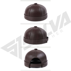 Casquette de baseball en cuir véritable unisexe pour adultes, en cuir de vache/mouton noir, imperméable, gaufrée, réglable, pour sports d'hiver, confort optimal - Product Image 2