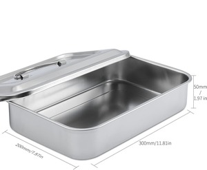 Stainless Steel SURTECHS 11 Inch Large Hospital Dental Class II Sterilization Instrument Tray Manual Hollowware Set CE Certified - Product Image 1