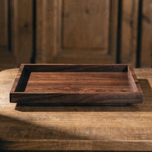 Elegante Bandeja de Servir Tradicional de Madera Natural Chapada en Oro para Ramadán y Bodas, Juego de 2 Piezas para Servir Café en la Cocina y en el Hogar - Product Image 3