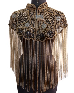 Wholesale All season exclusive party <b>top</b> handmade handbeaded embellishment for festive occassion dazzling ponchos - Product Image 1