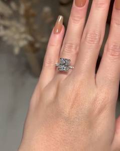 3.5 Carat Radiant Cut Diamond Engagement <b>Ring</b> for Women | Hidden Halo <b>Solitaire</b> Wedding <b>Ring</b> | IGI Certified Gold Luxury Bridal - Product Image 2