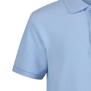 Polo classique bleu Pakistan en polyester à col montant, t-shirts unis vierges pour hommes, t-shirt polo en coton - Product Image 5