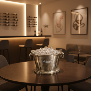 ถังแช่ไวน์และแชมเปญแบบโบราณ 3 ช่อง ทำจากโลหะ สำหรับบาร์มืออาชีพ เหมาะสำหรับงานแต่งงานและงานอีเว้นท์ ใช้ตกแต่งและแช่เครื่องดื่ม - Product Image 2