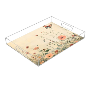 New Arrival For Canteen & Cafe <b>Coffee</b> <b>Table</b> Organizer Acrylic Tray Amazing Butterfly Printed Design Transparent craft - Product Image 1