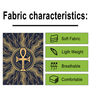 Capa de Barbería Personalizada con Estampado Egipcio Ankh, Impermeable, Unisex, para Corte de Cabello, Nailon/Poliéster, Impresión por Sublimación, 63x55, Dorado - Product Image 5