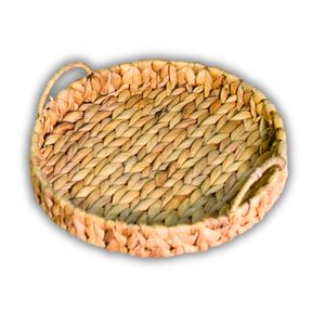 Handcrafted WATER HYACINTH <b>TRAY</b> FRUIT STORAGE BASKET with Strong Handles for Home Storage Vietnam Crafts - Product Image 1