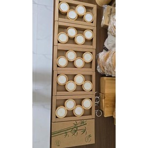 Portavelas de Bambú Cuadrado Segmentado con Rayas |   Decoración del Hogar Ecológica Hecha a Mano, Diseño Natural al por Mayor - Product Image 4
