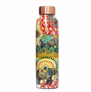 Botella de Agua de Cobre Esmaltado Exclusiva, al Mejor Precio, a Prueba de Fugas, Botella de Agua de Cobre Ayurvédica para Yoga, en Oferta - Product Image 2
