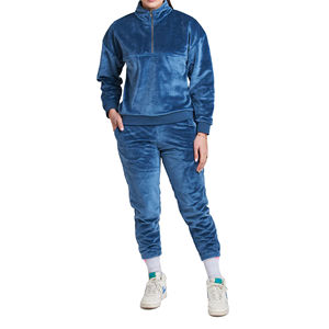 Conjuntos de Chándales de Terciopelo para Mujer, Estilo Moderno, Lisos, Personalizados, al por Mayor, 2021, Poliéster/Algodón, Resistentes al Viento, de Secado Rápido - Product Image 2