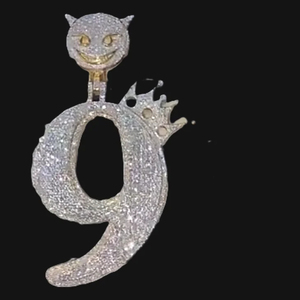 Luxury VVS Moissanite Diamond Gold Plated Two Tone Hiphop Custom <b>Initial</b> Letter 925 <b>Silver</b> <b>Pendant</b> - Product Image 2