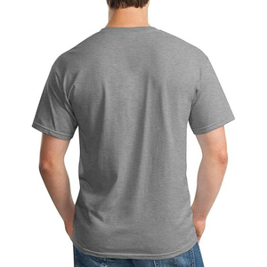 Camiseta de Cuello Redondo para Hombre, Color Gris Jaspeado, Manga Corta, 100% Algodón, Tejido Deportivo, Secado Rápido, Suave, Transpirable, Casual, Venta al Por Mayor - Product Image 3