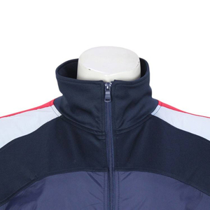 Custom Men Sports Hoodie Wholesale Navy Red Zip Up Jacket Training Warmup <b>Top</b> Team Wear Bulk Supplier OEM Athletic Outerwear - Product Image 6