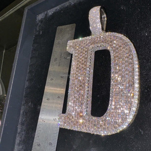 RB Gems Personnalisé Christian Lunette Réglage Argent Sterling 925 Or Rose 3D D Lettre Hip-Hop VVS Moissanite Diamant Pendentif pour - Product Image 5