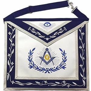 Delantal Masónico Past Master Blue Lodge con Bordado de Hilo de Seda, Regalia Masónica, Fabricante Mayorista de Artículos Personalizados de Primera Calidad - Product Image 1
