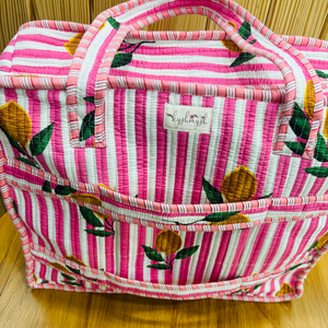 Handmade quilted cotton tote bag floral travel carry on handbag trolley sleeve work office shopping everyday shoulder bag - Product Image 6