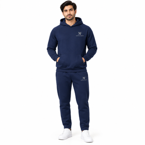 Conjunto de Sudadera con Capucha y Pantalones Deportivos Personalizados, 100% Algodón, Transpirables, Ecológicos, de Secado Rápido, para Verano, Diseño Simple, Peso Medio, para Hombre - Product Image 1