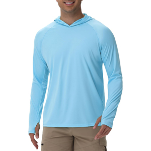 Men <b>Lightweight</b> UPF50+ UV Protection Embroidered Breathable Long Sleeve <b>Hoodie</b> for Outdoor Fishing Hiking Sports - Product Image 5