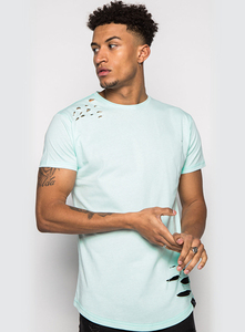 T-shirt décontracté personnalisé pour homme, effet vieilli, haute qualité, délavé à l'acide, vintage, respirant, 100% coton, tissu toile, prix abordable - Product Image 3