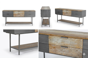 Console en bois Dexter Signature, table d'appoint mince en teck massif avec un design épuré pour un style d'intérieur contemporain - Product Image 6