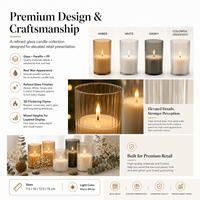 Vente en gros de bougies en verre LED de 7,5, 10 et 12,5 cm, sans flamme, avec télécommande, effet de flamme 3D, ensemble de bougies pour la décoration de la maison