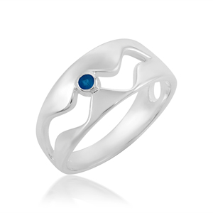 100% Pure S925 Sterling <b>Silver</b> Band <b>Ring</b> With Natural Blue Apatite Gemstone <b>Statement</b> Women's Fine <b>Rings</b> Wholesale Gifts For Her - Product Image 1