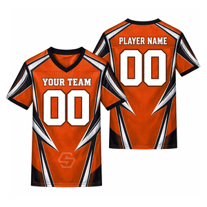 Camiseta de Fútbol Personalizada OEM con Estampado por Sublimación, Patrón 3D, Cuello en V, Malla Transpirable, Manga Corta, Absorbe la Humedad, 100% Poliéster, Unisex para Adultos - Product Image 2