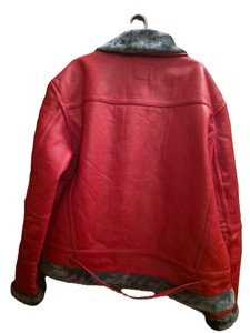 <b>Men's</b> Genuine <b>Leather</b> <b>Jacket</b> With <b>Faux</b> Fur Lining Stand Collar Zipper Closure Moto Biker Style - Product Image 4