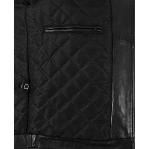 Men’s Genuine Soft Napa Leather <b>Jacket</b> Black White Hair On Hide Biker <b>Jacket</b> Zip Front Real Leather Motorcycle Fashion <b>Jacket</b> - Product Image 5