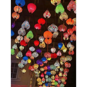 Colorful <b>Bamboo</b> Handmade Traditional Folk Art <b>Lantern</b> Floral Decorative Hanging Lamp Model Luna for Wedding Holiday Home Party - Product Image 2