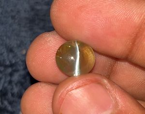 Natural Honey Color Chrysoberyl <b>Cat</b> Eye Gemstone Round Brilliant Cut India Origin - Product Image 2