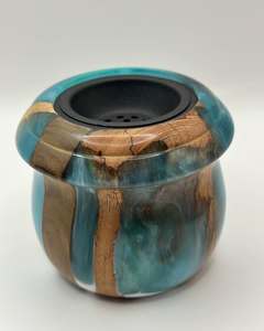 Quemador de Incienso Artesanal de Resina Epoxi y Madera Dura Oceanic Moonlight, Soporte para Varillas y Conos de Incienso para Yoga y Relajación - Product Image 4