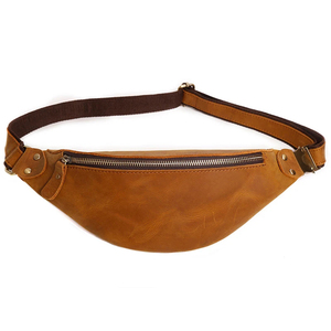 Bolso de Pecho de Cuero Genuino Vintage con Cierre de Cremallera, Duradero, para Uso Diario, Todas las Temporadas, para Hombre - Product Image 4