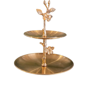 Wholesale 2 Tier Stainless Steel <b>Cake</b> <b>Stand</b> With Gold Design Decorative & Cupcake Serving Platter Modern Metal Fruit For Parties - Product Image 5