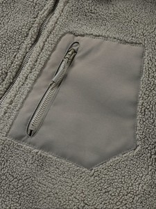 Veste en polaire à col montant pour homme, décontractée, fermeture éclair, doublure en sherpa, coupe classique, couleur unie, vêtements d'extérieur - Product Image 5