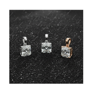 Diamante Cultivado en Laboratorio con Certificación GIA IGI de 8.0 Ct DEF VVS VS, Corte Asscher, Oro Fino 925, Plata de Ley, Colgante Solitario y Dije, Regalo para Él - Product Image 1