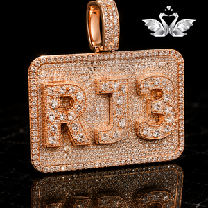 Custom <b>Initial</b> & Number <b>Pendant</b> 925 Sterling <b>Silver</b> VVS Moissanite Hip Hop Jewelry - Product Image 1